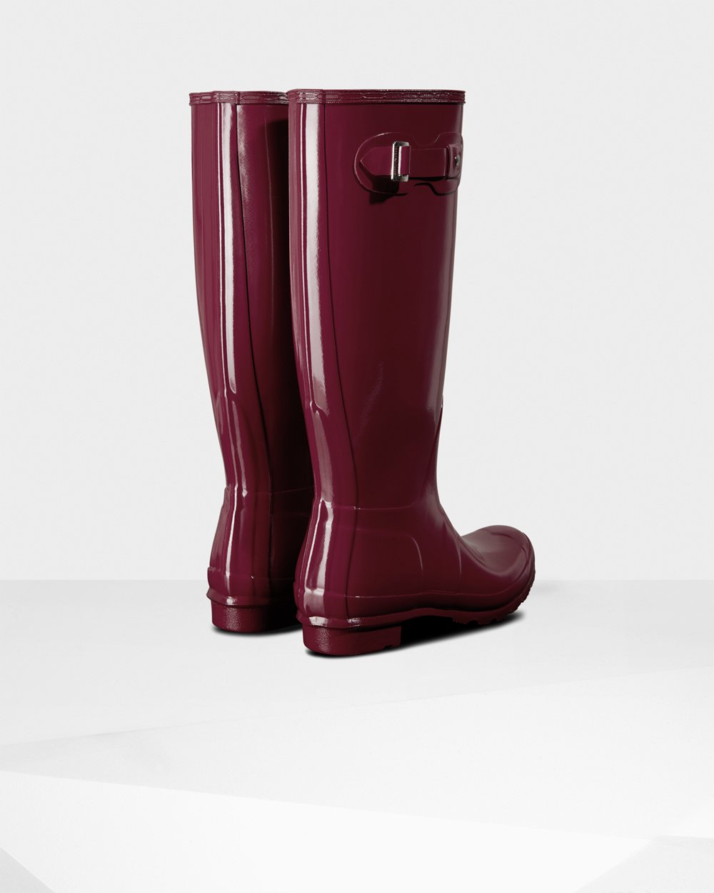 Bottes Hautes de Pluie Hunter Original Gloss Femme Bordeaux/Rouge MSFAWPT-94